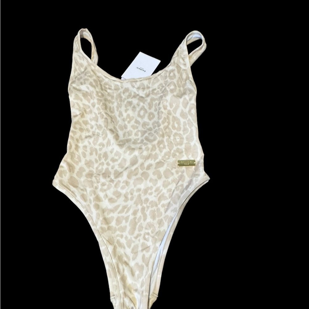 BALMAIN***Animal Print Nude One-Piece Swimsuit***Small $545